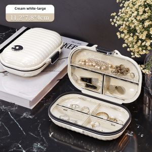 Portable Mini Jewelry Box Earring Necklace Ring Organizer Small Size Handmade European Style Plastic Storage Box for Women