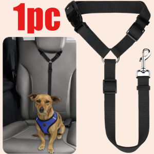 Solid Color Pet Car Seat Belt Nylon Lead Leash Backseat Safety Belt Adjustable Dogs Harness Collar Pet Accessories