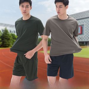 Mens Training Gear Summer Physique Fitness Short Sleeve Shorts Quick Dry Breathable Half Sleeve T-Shirt Pants Youth Sportswear