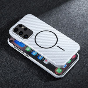 Luxury Carbon Fiber Magnetic Case For Samsung Galaxy S22 S23 S24 S25 S26 Ultra Plus Edge A16 A26 A36 A56 Shockproof Back Cover