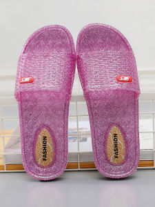 Crystal Plastic Slippers Home Floor Bathing Slippers Casual Outdoor Wear Women Summer Anti-Odor Mom Anti-Slip Flip Flops