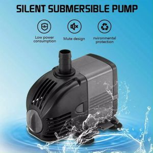HiTools 6W-60W 220V Submersible Aquarium Circulation Water Pump Fish Tank Ultra-Quiet Mini Water Pump Circulating With Nozzle Small Cycle Filter Fish Tank Powerhead Fountain Hydroponic Pond Air Pump