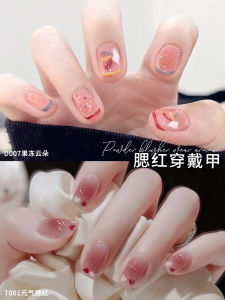 Handmade Wearable Nail Art Cheekbone Design Womens Finished Product Style Nail Tips New Year 2024 Fashion Beauty Tools