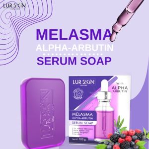 🔥ส่งฟรี พร้อมส่ง🔥 LURSKIN MELASMA ALPHA ARBUTIN  SERUM SOAP 100g. (1 แถม 1) สบู่เซรั่ม สบู่เมลาสม่าร์ อัลฟ่าอาร์บูติน สบู่ลด ฝ้า กระ จุดด่างดำ