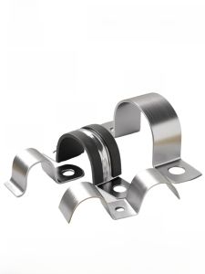 Stainless Steel 304 U-Shaped Pipe Clamp Holder Tube Saddle Clip Fixed Buckle Cable Thicken Line round Steel Pipe Fitting Accessory