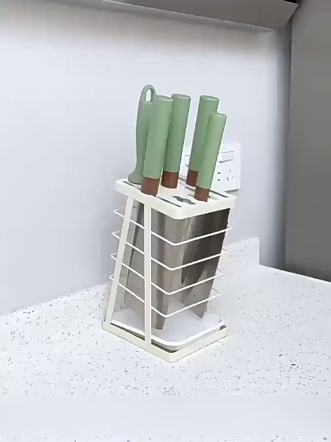Kệ Để Dao Kéo Inox/Kệ Để Dao Kéo Có Khay Hứng Nước Không Gian Thoáng Mát Không Han Rỉ Dao