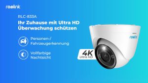 Reolink P434 (RLC-833A) กล้องวงจรปิด 4K 3X Optical Zoom with Color Night Vision มีลำโพง & ไมโครโฟน มีระบบ AI