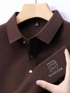 Áo Thun Polo Nam Tay Dài Mùa Xuân Mới Thoáng Khí Thoải Mái Chống Khuẩn Chống Mài Mòn Cổ Polo Tay Dài Thường Ngày Công Sở