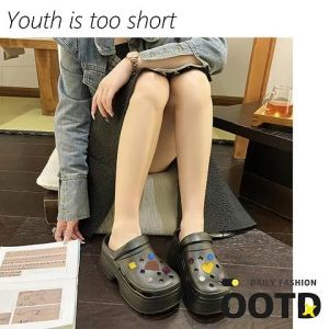 LHShoess มาใหม่ สวยม๊าก รองเท้าแตะหัวโตเสริมส้น พื้นหนา 7 ซม. ทำจากวัสดุยางคุณภาพดี หนาแต่น้ำหนักเบา ใส่สบายแน่นอน พร้อมส่ง 5 สี เลือกกันไๆด้เลยค่ะซิสสส