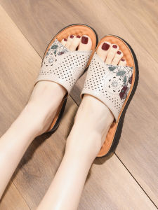 SHIPAILUO | Comfortable Soft Bottom Genuine Leather Flat Heel Anti-Slip Summer Spring New Style Casual Fashion Mom Shoes For Women