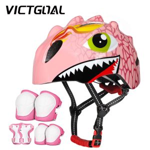 VICTGOAL Kids Bicycle Helmet Children Sports Safety Cycling Helmet Knee Elbow Pad Sets Balance Bike Roller Skating Helmet Guard