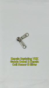 Kepala Resleting Zipper Head Kepala Zipper YKK Double Doble Dua Kepala Ganda No 5 Nikel Silver Panjang Harga Per 2 Biji