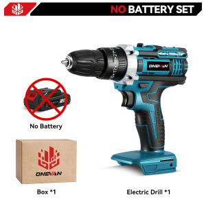 Onevan 34 cái Bộ Máy Khoan Điện công cụ điện khoan tác động 25 + 3 mô-men xoắn tuốc nơ vít điện không dây Chế biến gỗ công cụ điện cho Makita 18V pin Pin