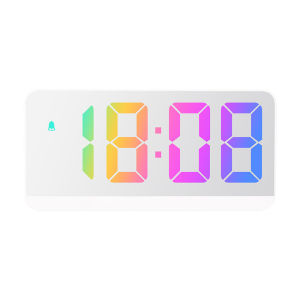 Fashion LED Alarm Clock Bedside Digital Clock Electronic Clock Snooze Temperature Adjustable Brightness Voice Control