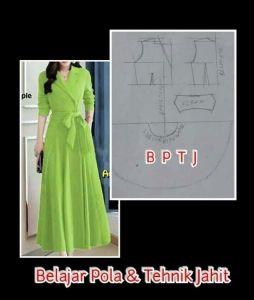 pola dress pola instan gamis pola jiplak dress rever