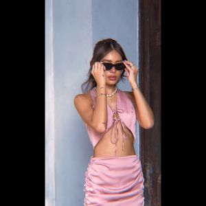 Newfangled Set đồ nữ chân váy áo kiểu màu Hồng Pastel - Miss Set Rose Pink