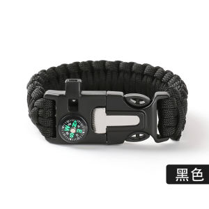 Tactical Paracord Bracelet Outdoor Survival Equipment Wild Field Rescue Whistle Fire Starter Stone Multi-Function Compass