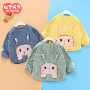Baby Gown Baby Girl Fall and Winter Water and Dirt Resistant Pinny Kids Bib Apron Eating Protective Clothing Baby Corduroy