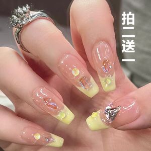 White Moon Tooth False Nails Long Wear Nail Patches Student Friendly Easy Apply Salon Quality Nail Art Finished Product