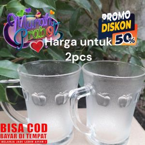 2pcs cangkir kopi/gelas kopi bahan kaca tebal/gelas kaca/gelas kopi/gelas gagang/gelas mewah