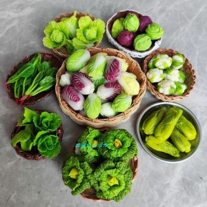 Miniature Handmade Vegetable Models Realistic Cabbage Simulation Dollhouse Kitchen Scene Decorations Small Toys Creative Design