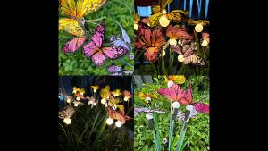 6/8/10LED Lampu Raya Solar Firefly Butterfly Light Outdoor Waterproof Swing Light Garden Light