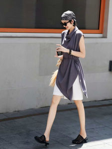 BOGUDU | Summer Casual Simple Gray Sleeveless Top and White Shorts Set