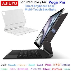 Pogo Pin Magic Keyboard for iPad Pro 11 12.9 13 inch M5 M4 M3 M2 Air 5th 4th 6th 7th 8th Gen Multi-Touch Smart Case Cover Folio