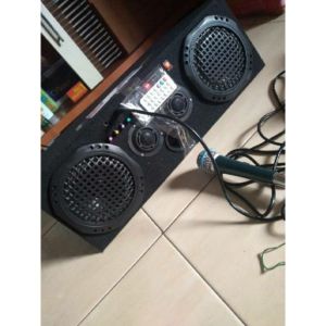 Speaker Bluetooth Mobil untuk Karaoke dengan USB MMC AUX Radio FM