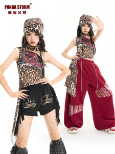 PANDA STORM | Jazz Dance Leotard with Sparkles Set For Girls