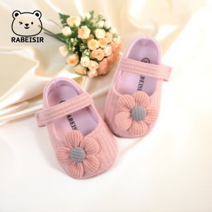 Cute Flower Mary Jane Flat Shoes For Baby Girls Trendy Lightweight Soft Shoes For Indoor Outdoor Party Performance Spring
