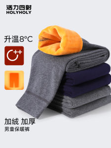 Thickened Fleece Childrens Warm Pants Underwear Cotton Trousers Boys Autumn Pants Indoor Wear Base Layer Autumn Winter Middle Large Children