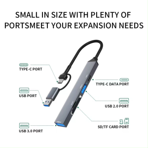 USB/TYPE C All-in-One Hub: ความเร็วสูง 3.0 / TF/SD / การ์ด HUB Splitter