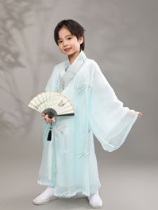 Bộ Trang Phục Hanfu Mùa Xuân Hè Mỏng Cho Bé Trai Phong Cách Cổ Đại Trung Hoa Biểu Diễn Thời Trang Trẻ Em Phong Cách Cổ Điển