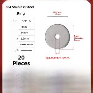 Ultra-Thin Flat Washer 304 Stainless Steel Thickened Screw Ring round Insulator M3 M4 M5 M6 M8 M10 Hardware Fasteners Washers