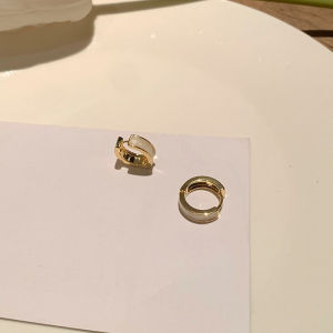 Elegant Gold Circle Earrings Unique Fashionable Metal Womens Jewelry 2024 New Style Versatile Accessory Pair Fresh out