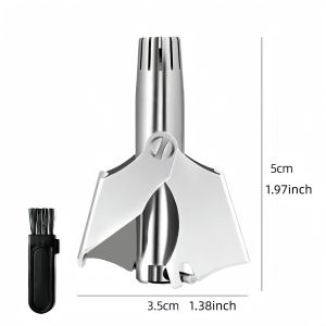 1pcs Portable Stainless Steel Nose Hair Trimmer For Men/Women Manual And Washable Ear And Nose Hair Remover Shaver With Precisio