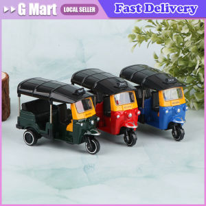 Gift Alloy Pullback Car Retro Style 1:43 Three Wheeled Vehicle Model Door Can Open Cartoon Design Traffic Toys