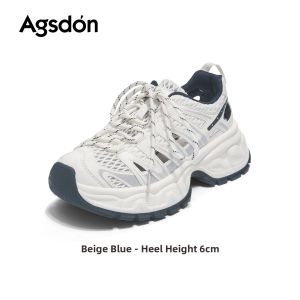 Agsdon | Thick-soled Elevating Womens Dad Shoes Breathable Mesh Sports Casual Shoes