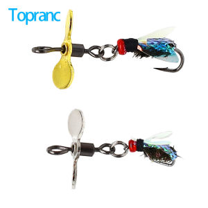 Topranc 12Pcs Propeller Spinner Fly Fishing Lures 14#16#18# Metal Blade Artificial Insect Bait Trout Bass Panfish Fishing Tackle