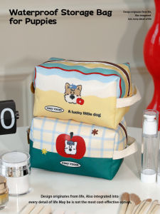 2025 New Portable Large Capacity Womens Cosmetic Bag Travel Handbag Easy Room Oxford Cloth Waterproof Striped Cartoon Makeup Bag