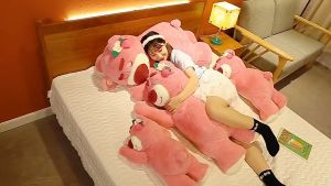 100cm Lotso Strawberry Sleep Bear Plush Doll Big Size Small Size soft Birthday Present For Kids Strawberry Bear