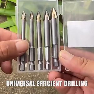 Set Mata Bor Multifungsi Profesional Logam Kaca Ubin Porselen Beton Mata Bor Salib Segitiga untuk Bor Beton