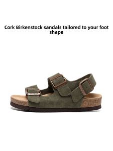 THEMULE | Summer Leather Cork Sandals Double Buckle