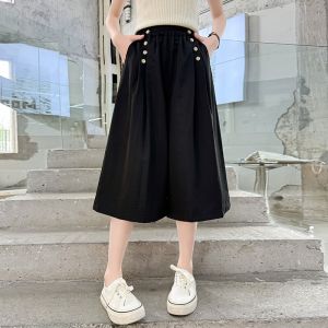 Girls Cotton Skort Shorts Summer Thin New Style Midi Children Fashionable Cotton Skirt Pants Girls Outdoor Seven-Quarter Short Pants