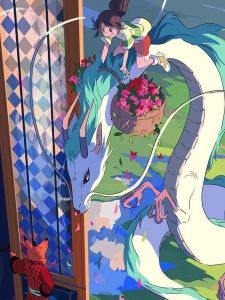 5D DIY Square&Round Diamond Anime Figure and Dragon Painting Set Mosaic Art Home Decoration Gift Frameless