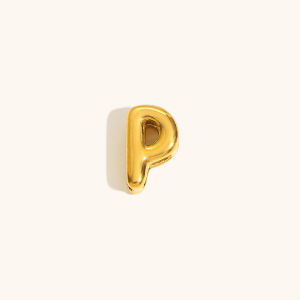 New Arrival Stainless Steel Gold-Plated 26 English Capital A-z 26 Letters 3D Bubble Letters Charm Alphabet for Necklace Making