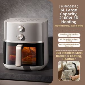 Supor | Stainless Steel 0 Coating Large Capacity Dual Heat Source Air Fryer