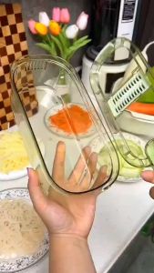 เครื่องขูดมันฝรั่งแบบ 3-in-1 เครื่องขูดผักแบบอเนกประสงค์ อุปกรณ์สำหรับใช้ในครัวในบ้าน อุปกรณ์สำหรับห้องครัวในบ้าน