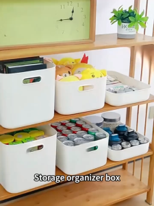 Japanese Style Storage Box Organizer With Lid Box Muji Shelf Storage Office Kitchen Bathroom Storage Kotak Simpanan收纳盒